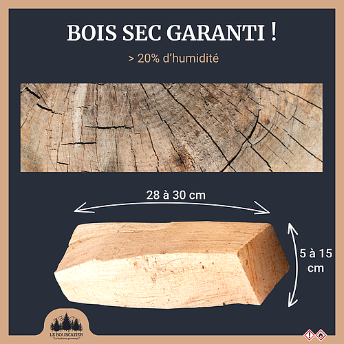 BOX de bois fendu 30 cm de 1M3 livrée
